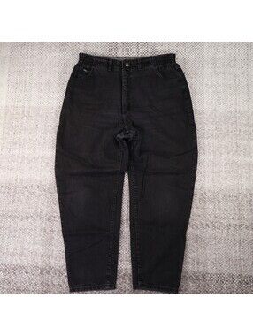Vintage‎ Lee Elastic Waist Jeans Womens 18 Petite Size Black Tapered Denim Pants